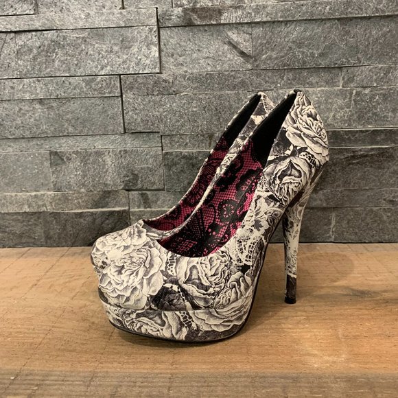 JF Floral Print Heels - Picture 3 of 8